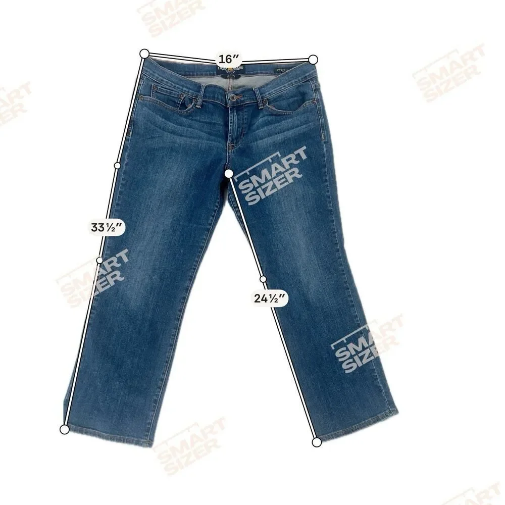 Lucky Brand Jeans Women's 12/31 Sweet' N Crop Blue Denim Stretch Flap Pockets